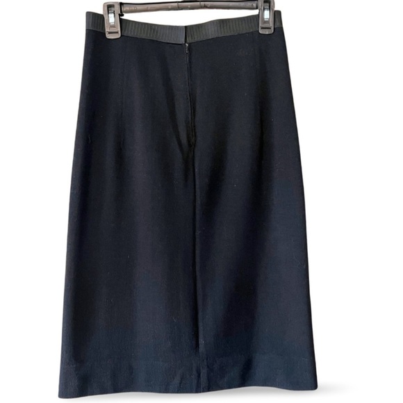 Vintage wool  Black Midi Skirt - Picture 4 of 4